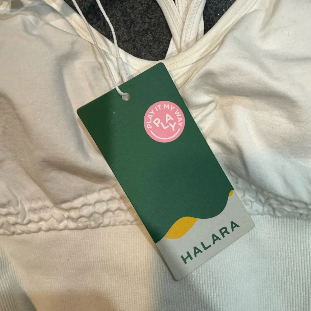 HALARA Cream Cross-Back Bralette - Picture 4 of 5